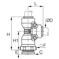 Złącze trójnik z gwintem 8 mm M12x1,5 (R68UNPMK8M12) - Legris