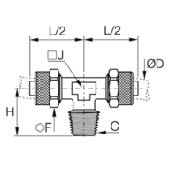 Złącze trójnik skręcane z gwintem 4x6 mm R1/4 (S3BPL4/6-1/4) - Legris
