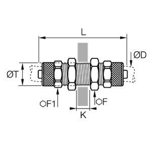 Złącze grodziowe 4x6 mm (WBPL4/6) - Legris