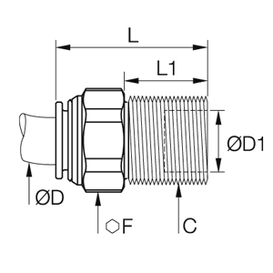 Złącze grodziowe 8 mm M18x1,5 12 mm (WEONPMB8-12L) - Legris