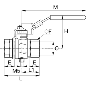 Zawór kulowy z blokadą G1/4 (BVG4P-1/4LOCK) - Legris