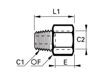 Adapter nierdzewny NPT1/8 G1/8 (1864 11 10) - Legris