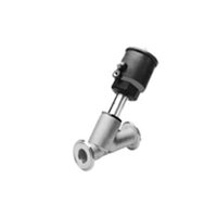 Zawór pneumatyczny skośny 2/2 NC, stal nierdzewna, wlot medium pod dysk, CLAMP 1", DN25, siłownik D63 (S290B145PD), seria 290 - ASCO