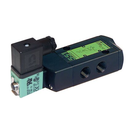 Elektrozawór 5/2 1/4", DN8, NPT (ANSI 1.20.3) bez ster. ręcznego, bistabilny, stal nierdzewna, VMQ+PUR, 1.8W, klasa cewki F (NF8551A322.48/DC) - ASCO