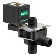 Elektrozawór bezpośredniego działania 2/2 NC G1/2, DN15, FPM, 24V DC, cewka klasa F (D332V22C-Z130A.G1/2x9.24/DC), seria D332 - ASCO