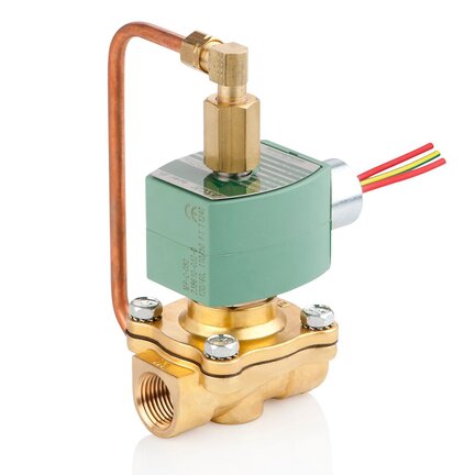 Elektrozawór z pilotem 2/2 NC 1-1/2", DN40, mosiądz, NBR, 11.2W, klasa cewki F, ATEX (EMXE210D022.24/DC.22471) - ASCO