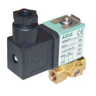 Elektrozawór kompaktowy 3/2 NC G1/4, DN8, mosiądz, FPM, 24V DC, 9W, klasa cewki F (G356C124S0V00F1) - ASCO