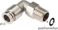 Złączka wtykowa kątowa R 3/8"-10, stal nierdzewna
