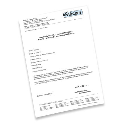 Świadectwa - AirCom GmbH