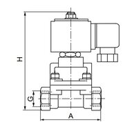 Elektrozawór wysokociśnieniowy 2/2, NC, G 1-1/4 24VAC, Teflon