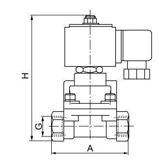 Elektrozawór wysokociśnieniowy 2/2, NC, G 1" 110VAC, Teflon