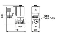 Elektrozawór 2/2, NC, G 1/8, 24VDC, ze stali nierdzewnej (AISI316 + Viton)