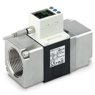 Czujnik przepływu wody cyfrowy, 50-250 l/min, IP65, złącza zaciskowe, seria PF3W7 (PF3W721-F12-LQ-M) - SMC