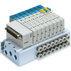Rozdzielacz do SY3000, 4 stanowiska, D-Sub (SS5Y3-50F2-04B-M5D) - SMC