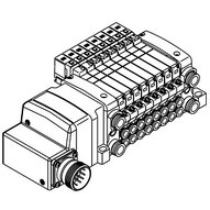 Listwa rozdzielająca, 4 stanowiska, ATEX, seria VQC2000 (56-VV5QC21-04C6MD0N-R) - SMC