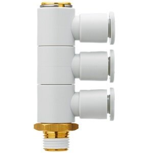 Złączka wtykowa, potrójna, złączka męska kątowa (KQ2VT06-01AS1) - SMC