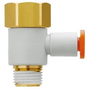 Złączka wtykowa, złączka kolankowa żeńska uniwersalna (KQ2VF01-34NS1) - SMC