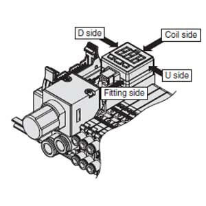 Moduł zasilania/odpowietrzania z zaworem redukcyjnym i przekaźnikiem ciśnienia (SJ3000B-P-C8-SZA-F) - SMC