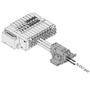 Blok zaworów zwrotnych do VQ(C/Z)1000/0000, do montażu na szynie DIN (VVQ1000-FPG-05) - SMC