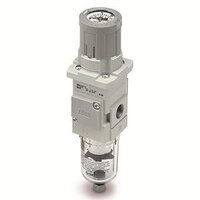 Filtroreduktor ciśnienia, modułowy, z wbudowanym manometrem, biały, port G 1/4, seria AWG20(K)-B do AWG40(K)-B (AWG20-F02G1-6-B) - SMC