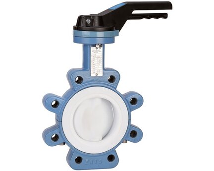 Przepustnice typu Lug Excellence, żeliwo/PTFE, z silikonem spożywczym CE1935 2004 FDA, seria 1165 - Sferaco