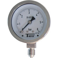 Manometry pionowe suche, stal nierdzewna, D63, 1/4'', seria 1616 - Sferaco