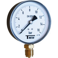 Manometry pionowe z obudową ABS, suche, D100, 1/2", seria 1645 - Sferaco