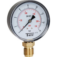 Manometry pionowe z obudową ABS, suche, D80, 1/2", seria 1644 - Sferaco
