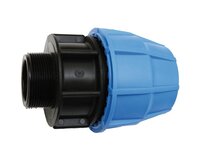 Złączka prosta, polipropylen wysokiej gęstości, GZ powiększona, 25x1'', seria 1002 (1002025) - Sferaco