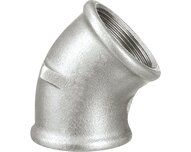 Kolana GW/GW 45° z żeliwa ciągliwego ocynkowane, mały promień, seria 120G_AFY - Sferaco