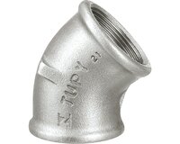 Kolanko żeliwne galwanizowane, 45°, mały promień, 1/2'' (120G15) - Sferaco