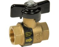 Zawór kulowy mosiężny z klapą Ballstop, gwinty wewnętrzne G 1/2'', ACS (323004) - Sferaco