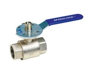 Zawór kulowy, gwinty wewnętrzne G 3/4", z blokadą Sferalock, z dekompresją, mosiądz niklowany, seria 557 (557005) – Sferaco