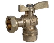 Zawór kulowy kątowy, gwinty wewnętrzne G 3/4"-G 1/2", rączka mosiężna, mosiądz 4MS, seria 660 (660054) – Sferaco