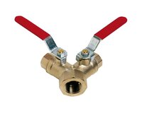 Zawór kulowy 3-drogowy, układ Y, 1/2"-2x3/8", mosiądz, seria 589 (589043) – Sferaco