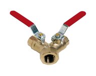 Zawór kulowy 3-drogowy, układ Y, 1/2"-2x3/8", mosiądz, seria 589 (589043) – Sferaco