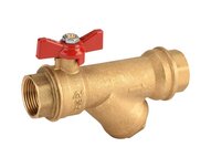 Zawór kulowy, gwint wewnętrzny G 1/2", z filtrem zintegrowanym, seria 619, mosiądz (619004) – Sferaco
