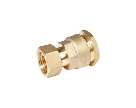 Złączka prosta, z nakrętką zabezpieczającą, z pierścieniem zewnętrznym, 20x3/4", mosiądz, seria 806 (806520) – Sferaco