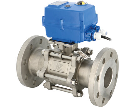 Zawór kulowy nierdzewny 711XS DN80 + TCR-11N napęd elektryczny 230V AC / DP=10bar max