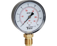 Manometr z obudową ABS, sucha tarcza D80, przyłącze tylne 1/2", zakres 0–4 bar, seria 1644 (1644004) – Sferaco