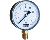 Manometr z obudową ABS, sucha tarcza D100, przyłącze dolne 1/2", zakres 0–25 bar, seria 1645 (1645008) – Sferaco