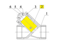 Wkład siatkowy do filtra 230MV DN1-1/2", D44×H64, 1 mm, seria 98014 (9801415) – Sferaco
