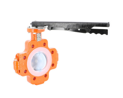 Przepustnica z wykładziną PFA (Teflon), typ wafer, DN80, korpus żeliwny, seria XLBW (XLD080W) – Sferaco