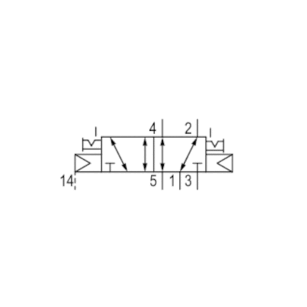 Zawór ISO 5599-1 V581-5/2DS-NONE-I4-2P22-HBX-AA-X-S-T0 (5814222000) - Aventics
