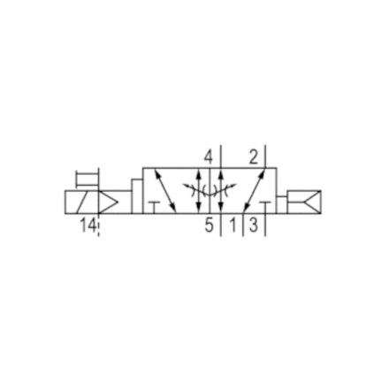 Zawór ISO 5599-1 V581-5/2AR-024DC-I2-ACNF-HUX-A), seria 581 (5812673190) - Aventics