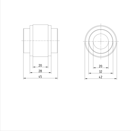 Tuleja toczna obrotowa, N-20, bez uszczelki, KBRON-20 (R066502000) - Bosch-Rexroth