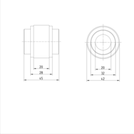 Tuleja toczna obrotowa, N-20, bez uszczelki, KBRON-20 (R066502000) - Bosch-Rexroth