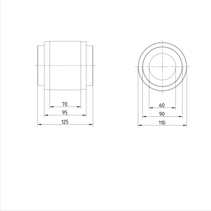 Tuleja toczna obrotowa, N-60, bez uszczelki, KBRON-60 (R066506000) - Bosch-Rexroth