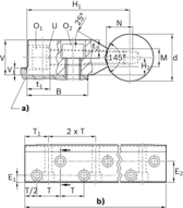 Wał stalowy z zamontowaną podporą wału, stal nierdzewna, WM-40-AS1-H6X46- (R101504030) - Bosch-Rexroth