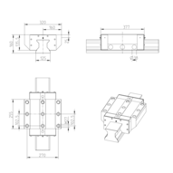 Wózek wałeczkowy, FNS, wielkość konstr. 125, stal CS, wysoka dokładność, RWA-125-FNS-C2-H-2 (R186132310) - Bosch-Rexroth